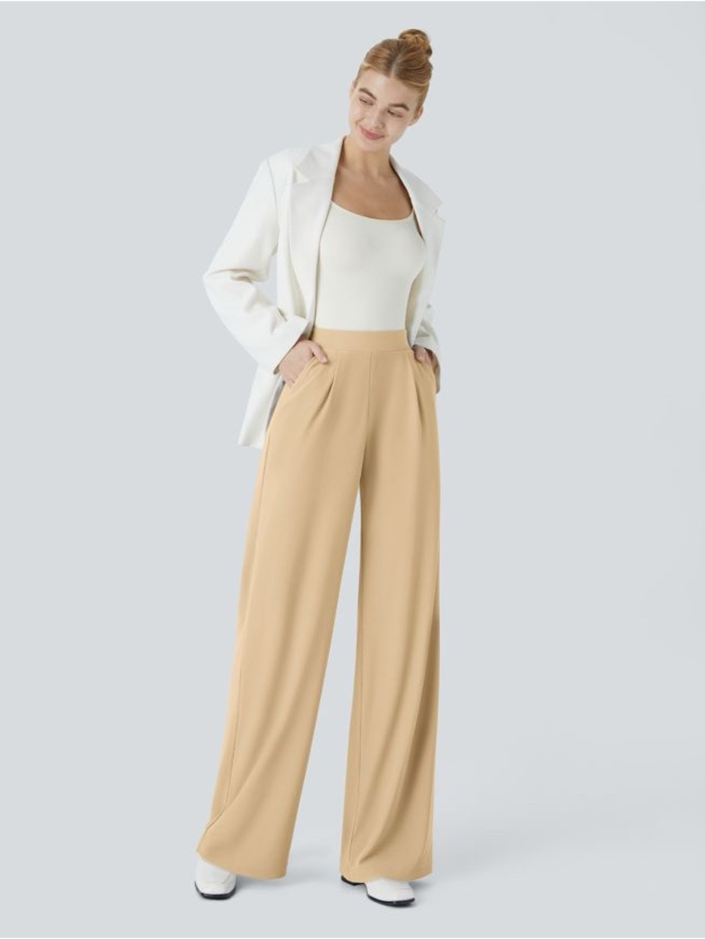 Balata Mellow Buff High waisted Body sculpt Wide leg pants